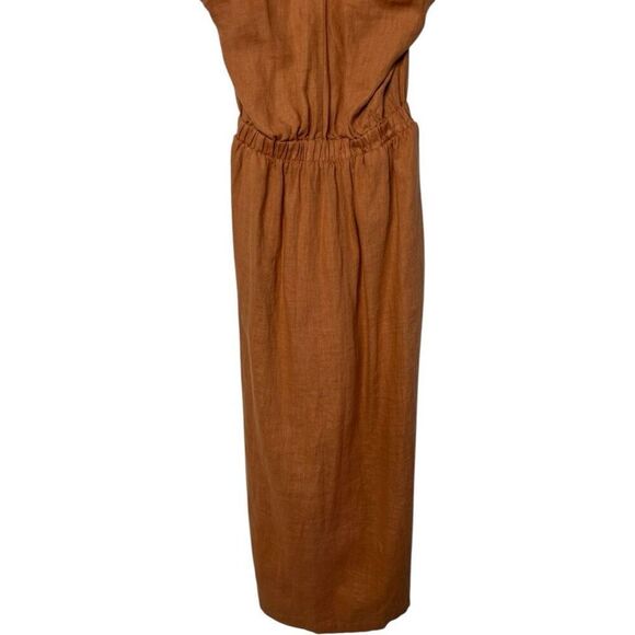 Anthropologie Cloth & Stone Burnt Orange Halter Linen Maxi Dress Size S NWT - Picture 6 of 12